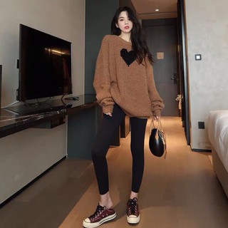Áo Len Đan Tim Nâu Ulzzang