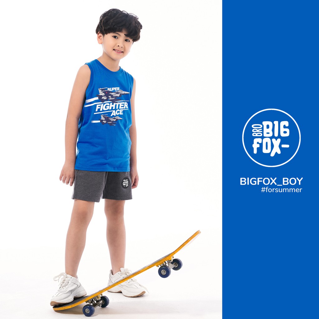 Áo bé trai size đại BIGFOX, Áo Ba Lỗ Cho Bé in FIGHTER từ 3-11 tuổi chất cotton 11-40kg