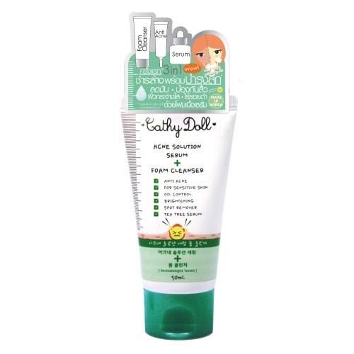 Sữa Rửa Mặt Ngăn Ngừa Mụn Cathy Doll Acne Solution Serum Foam Cleamser (100ml)