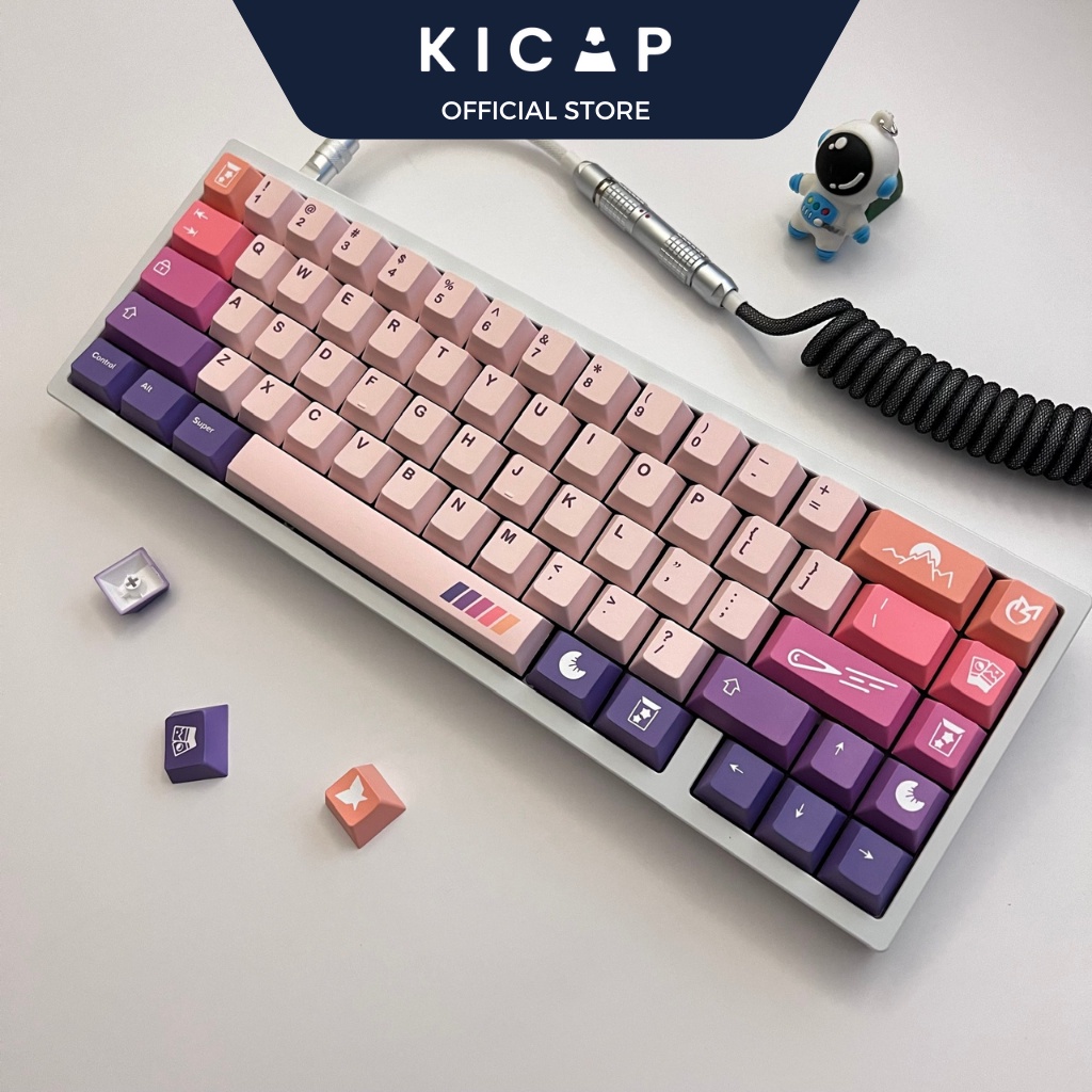 Bộ keycap MG Alpenglow nhựa PBT cao cấp, nút phím lắp cho bàn phím cơ phối màu cầu vồng - Kicap