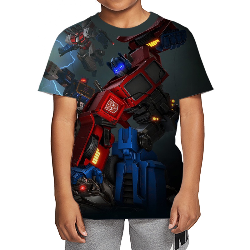 Áo Thun In Hình Transformers Optimus Prime Dành Cho Bé Trai 3-13 Tuổi