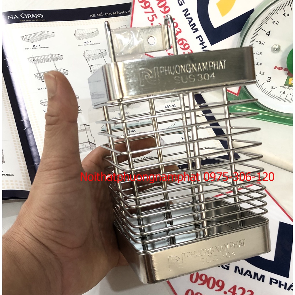 Ống đựng đũa 100% inox 304 OĐ8 vuông đơn, hàng đặt xưởng inox chuẩn chống han rỉ