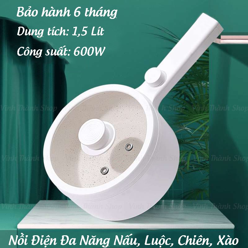 Nồi Lẩu Điện Đa Năng Mini Dung Tích 1,5 Lít Công Suất 600W Dành Cho 1 - 2 Người  - Nồi Nấu Mì