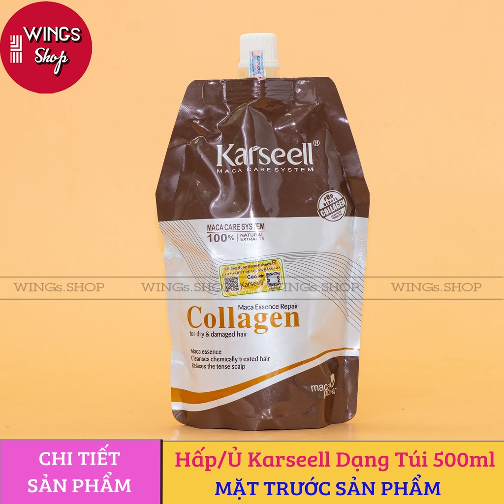 Kem Hấp Ủ Xả Phục Hồi Tóc Collagen Karseell Maca 500ML | Phục Hồi Tóc, Giúp Tóc Siêu Mềm Mượt