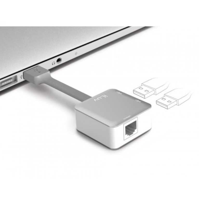 Cáp kết nối iLuv USB Ethernet Adapter with 2 USB ports