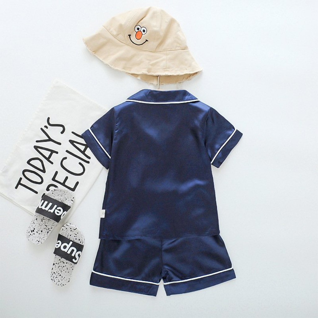 Bộ đồ ngủ pijama lụa cho bé LILA KIDS, Bộ đồ ngủ cho bé trai bé gái bộ mặc đều xinh từ 6-28kg