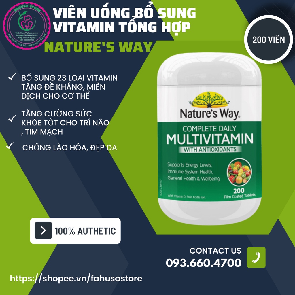 VITAMIN TỔNG HỢP VÀ TẢO BIỂN NATURE’S WAY DATE 2024