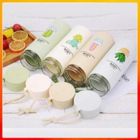 Bình Đựng Nước Giữ Nhiệt Thuỷ Tinh Nhỏ Xinh Vỏ Chống Vỡ