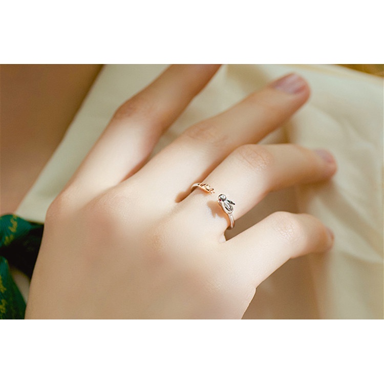 Nhẫn Bạc s925 Hình Cà Rốt Thỏ Dễ Thương Đơn Giản Sáng Tạo Phong Cách Hàn Quốc Cho Nữ