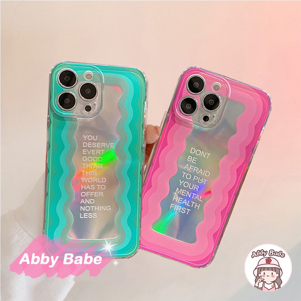 Ốp Điện Thoại TPU Mềm Trong Suốt Chống Sốc Màu Laser Họa Tiết Sóng Biển Cho IP 13 12 11 Pro Max XR 8 7 Plus