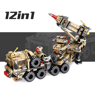 Đồ Chơi Lắp Ráp Kiểu LEGO Mô Hình Tên Lửa PATRIOT 12in1 PANLOS Model PL633011 - 549 Mảnh Ghép