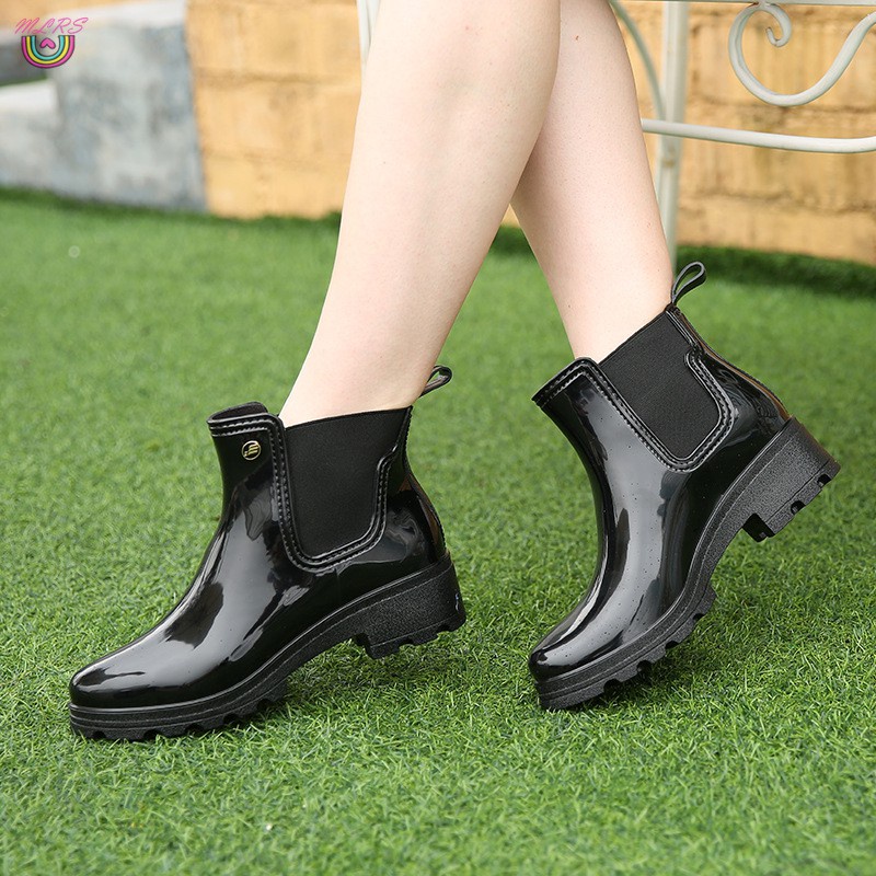 MS Women's Ankle Rain Boots Anti-Slip Short Garden Shoes Waterproof Footwear  Booties Mid Calf Gore Bootie Waterproof &VN