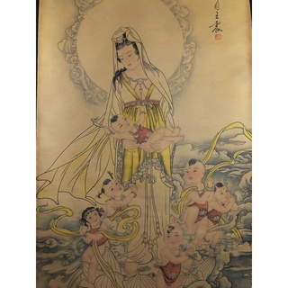 Tranh giấy Quan Âm Tống Tử
