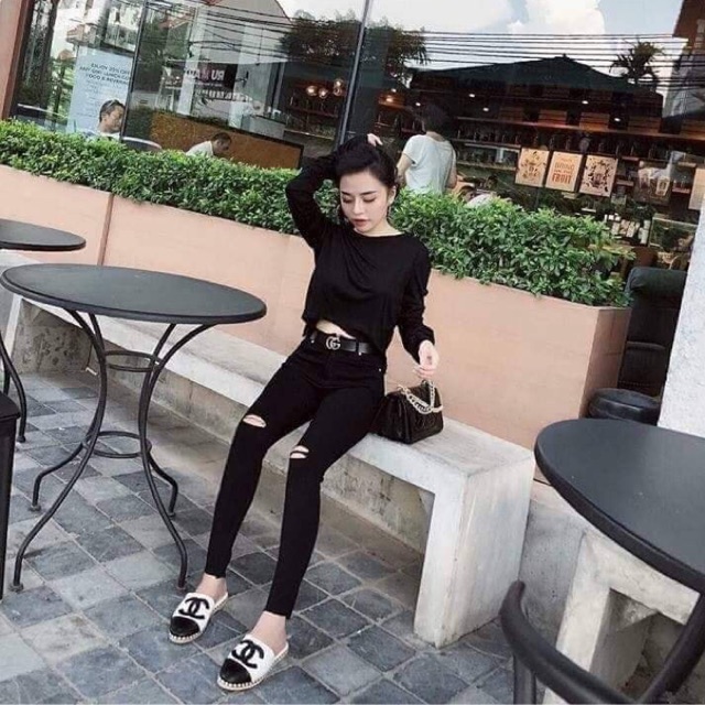 Quần jean rách gối nữ giá rẻ như cho