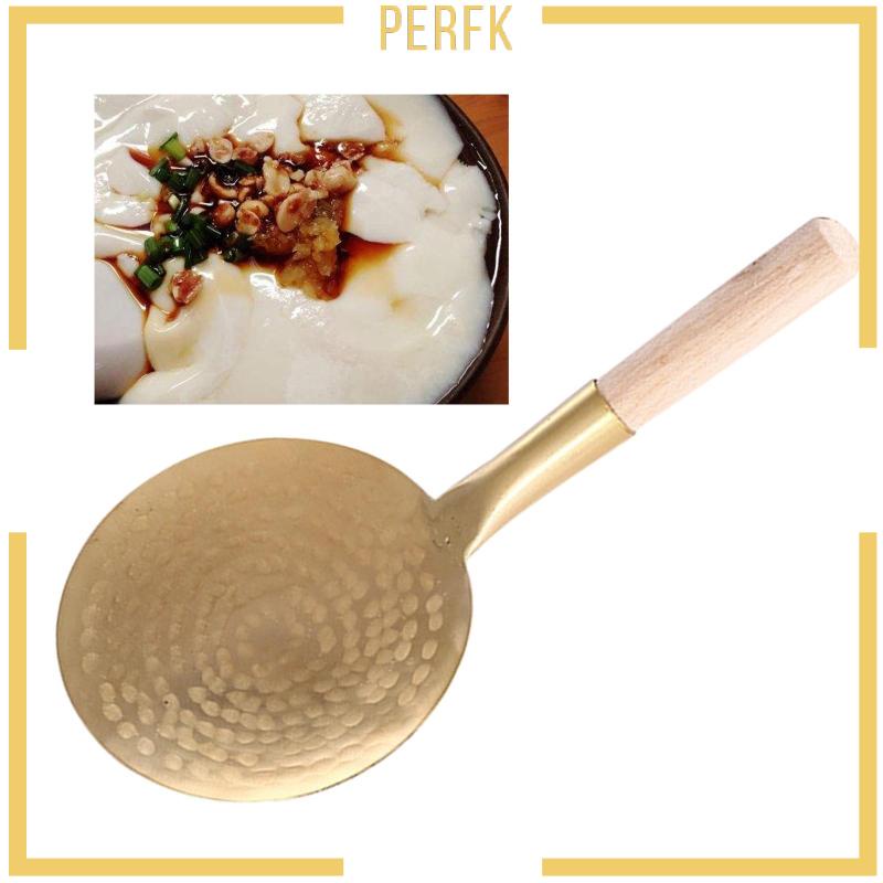 Muỗng Múc Đậu Phụ Với Tay Cầm Bằng Gỗ Tiện Dụng Cho Gia Đình / Nhà Hàng