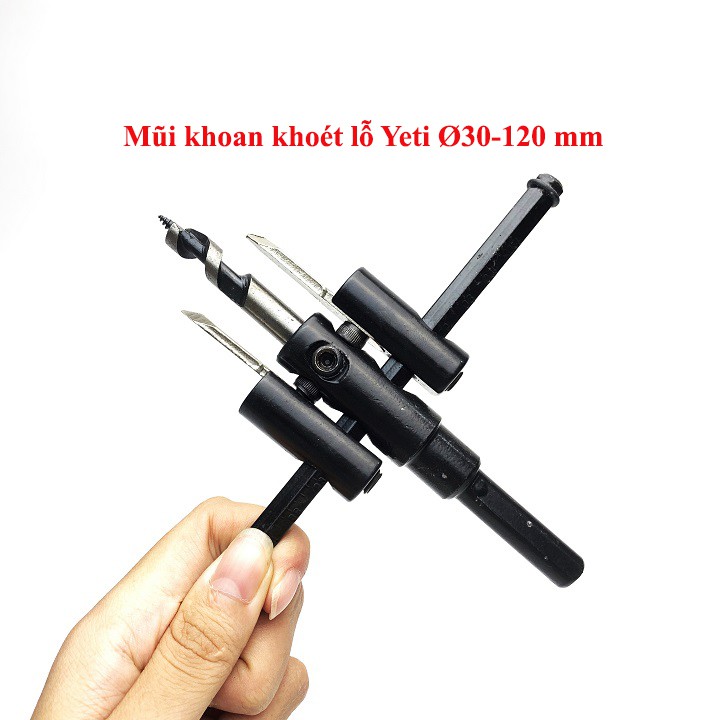 Bộ khoét lỗ đường kính 30-120mm, lưỡi  hợp kim cacbua Vonfram siêu cứng, sắc, bền- Chịu mài mòn tốt