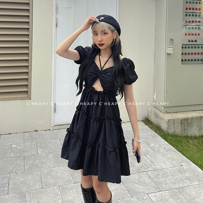 Đầm khoét eo tiểu thư Alice 💓 CHEAPY STORE 💓 FREESHIP 💓 mặc dự tiệc, sinh nhật, kỉ yếu