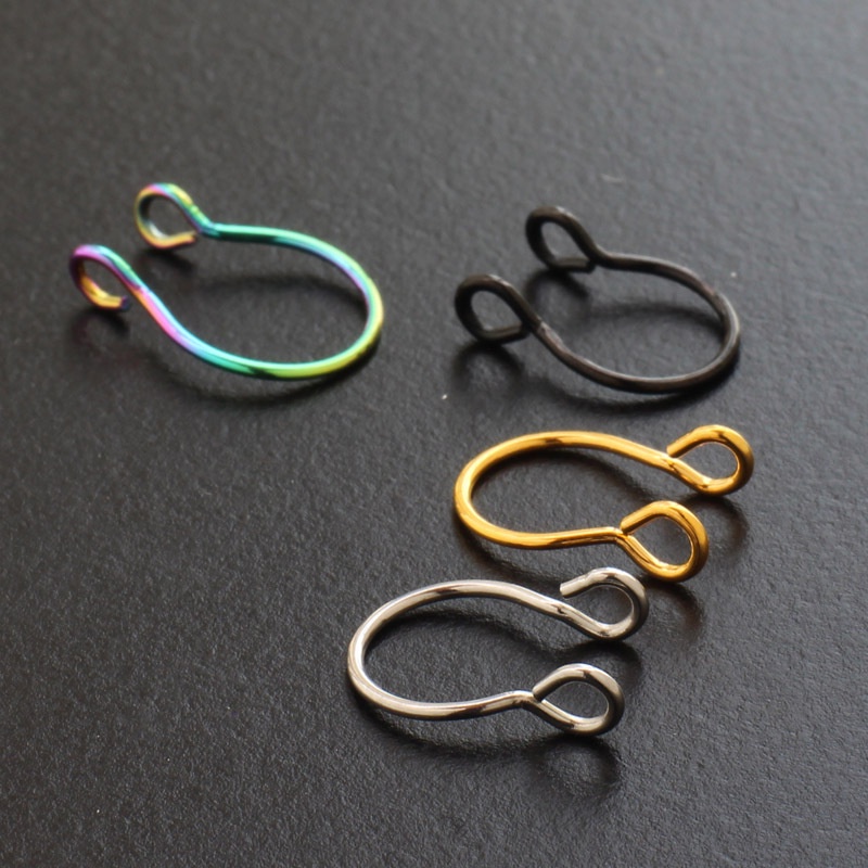 Khuyên Mũi Kẹp Khuyên Mũi Septum Dáng Tròn Thép Titan Không Gỉ