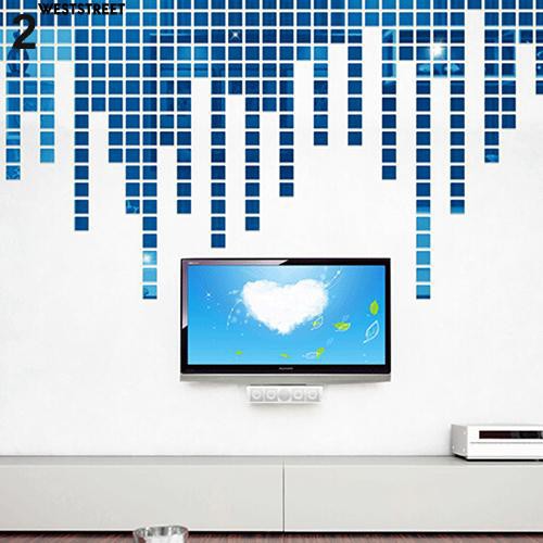 100 Mảnh gương hình vuông mini trang trí tường nhà độc đáo