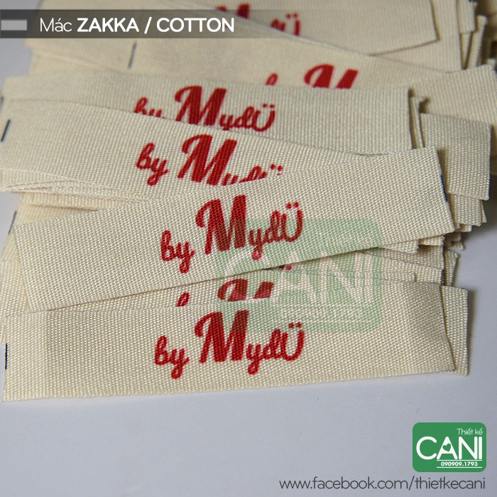 100 cái_Mác quần áo cotton / zakka In mác áo theo yêu cầu/ thiết kế riêng_không giới hạn màu