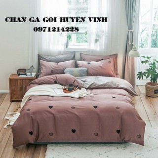 BỘ CHĂN GA GỐI POLY COTTON NHẬP KHẨU - TIM VƯƠNG MIỆN