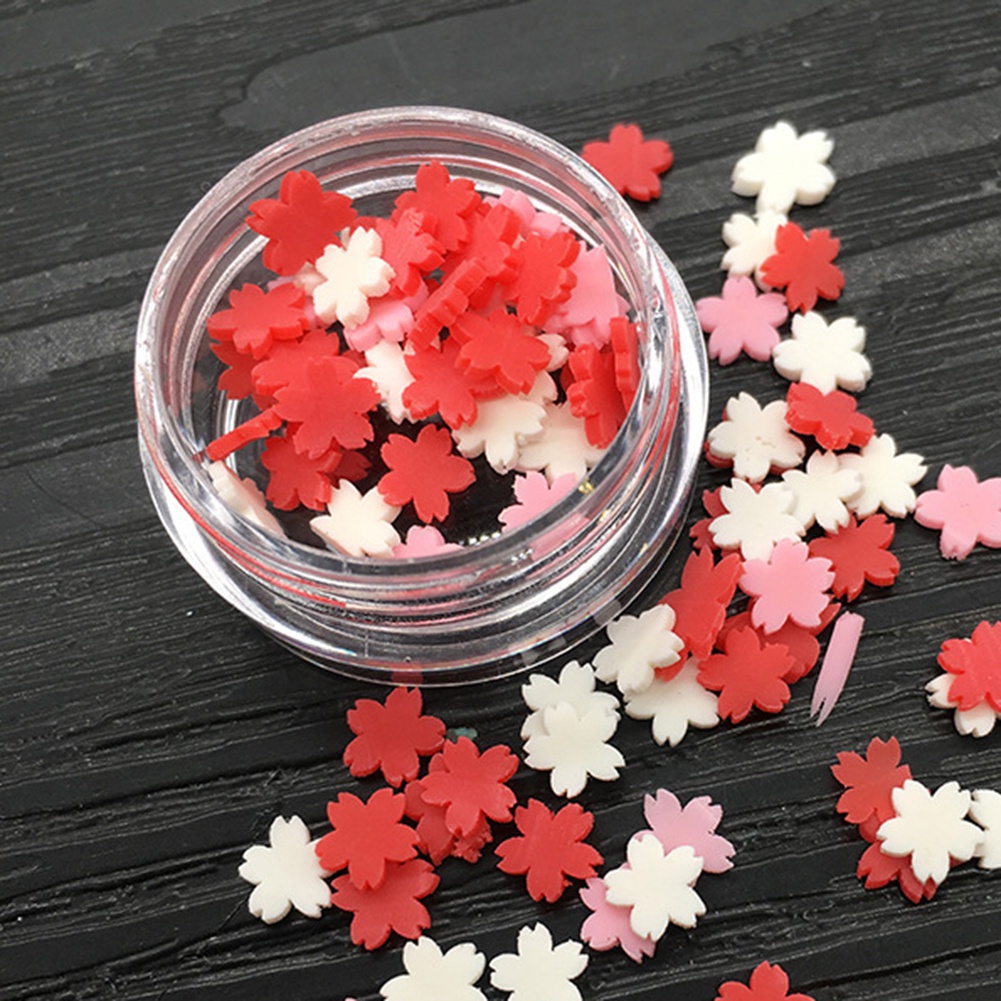 Hộp Đất Sét Polymer Tạo Hình Trái Cây / Hoa / Cánh Hoa / Trái Tim 3D Trang Trí Móng