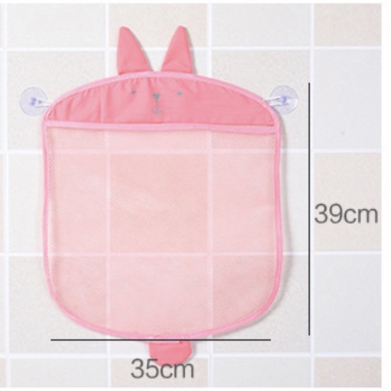 Túi lưới treo tường hình thú đựng đồ nhà tắm, đồ chơi đa năng tặng kèm nút treo hít chân không tiện lợi