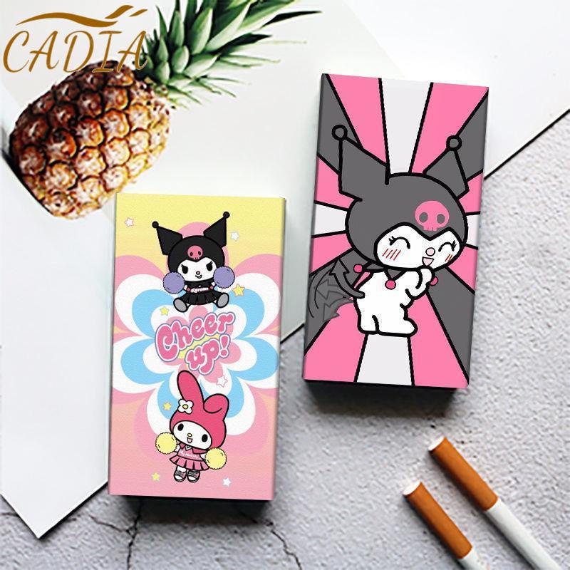 Hộp Đựng Thuốc Lá Nắp Trượt Bằng Kim Loại Họa Tiết Hoạt Hình Kuromi Sáng Tạo