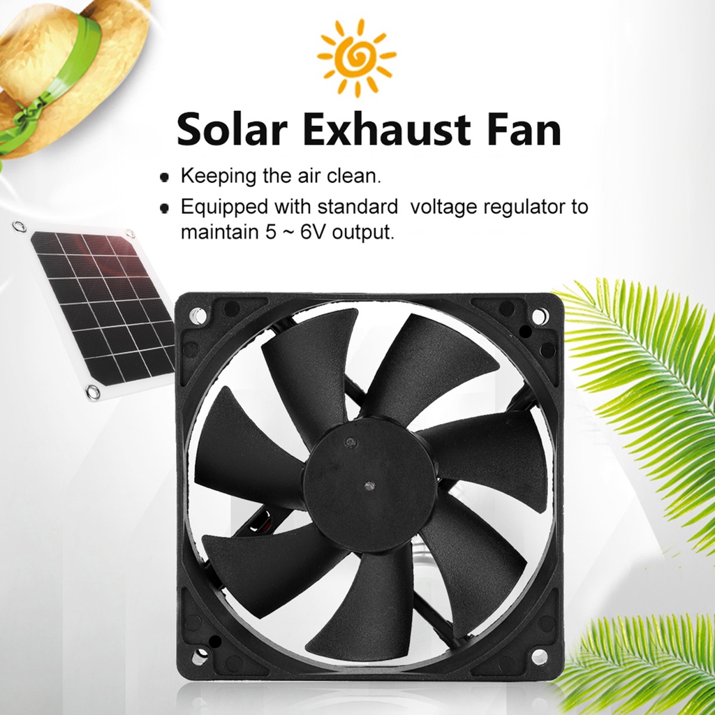 Wisconsin059 Bảng điều khiển năng lượng mặt trời đơn tinh thể 6V 10W USB Sạc quạt năng lượng mặt trời ngoài trời