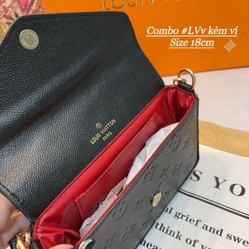 SET TÚI LV KÈM VÍ DA PU IN NHIỆT