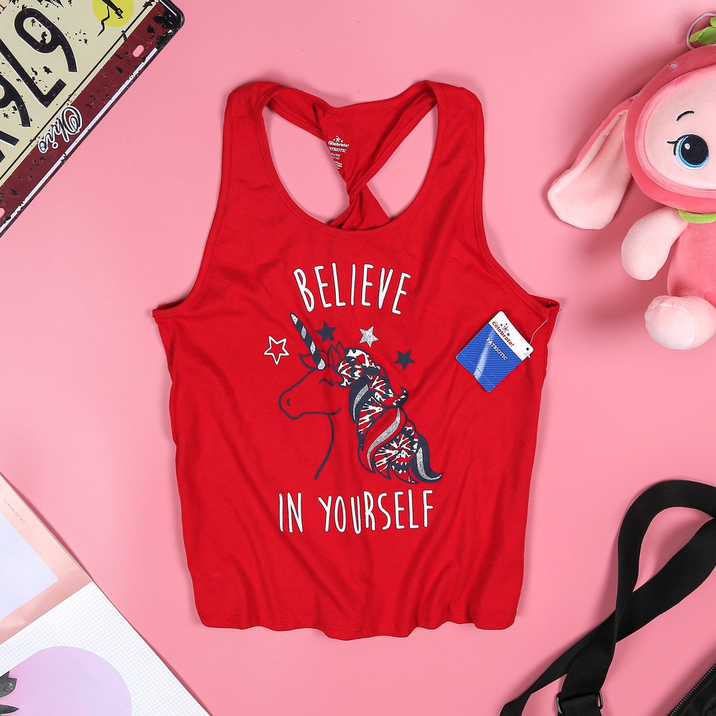 Áo thun bé gái size đại áo sát nách Place thun cotton vnxk