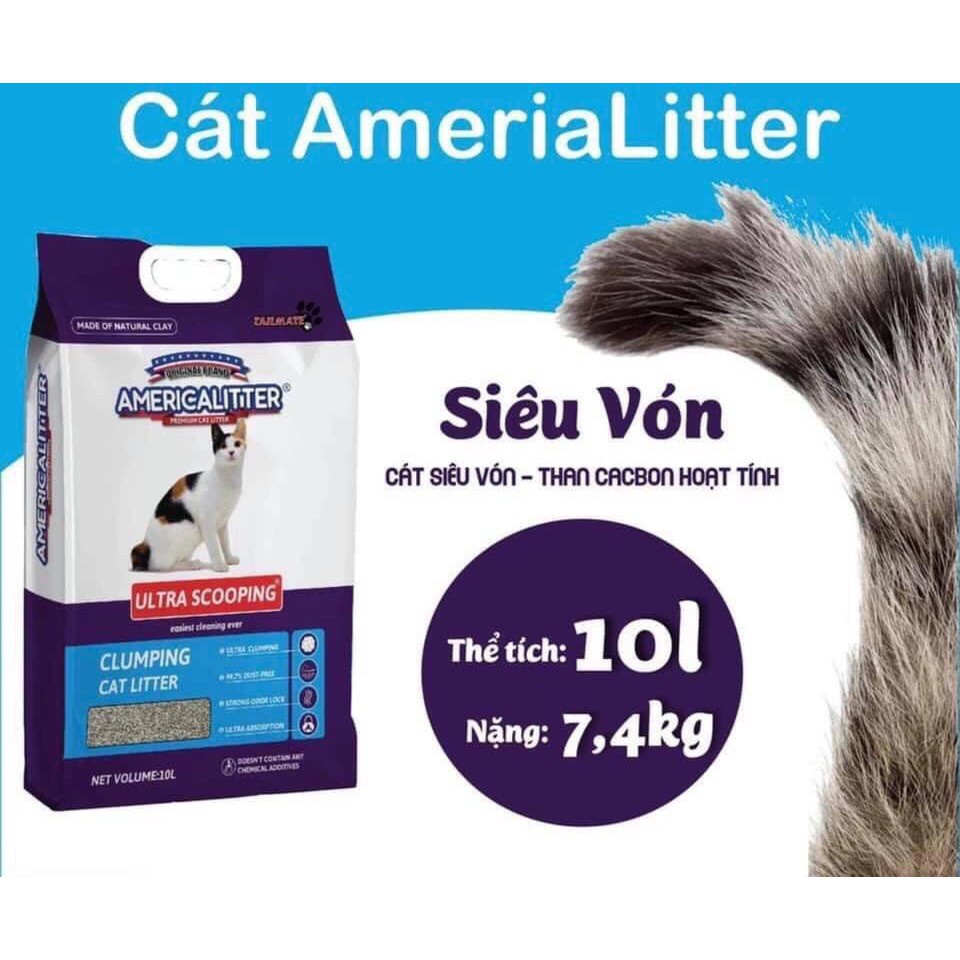 Cát vệ sinh America Litter 10l - Thức ăn cho mèo giá sỉ