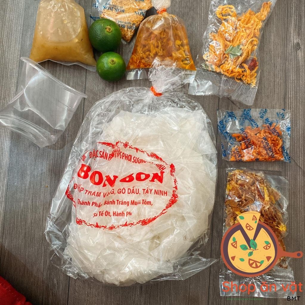 Bánh tráng trộn muối ớt xanh 7 vị Bon Bon bánh tráng phơi sương Tây Ninh - 14020068