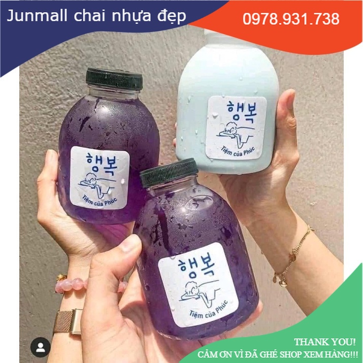 Chai bầu lùn 500ml, chai ù lùn, chai nhựa 500ml