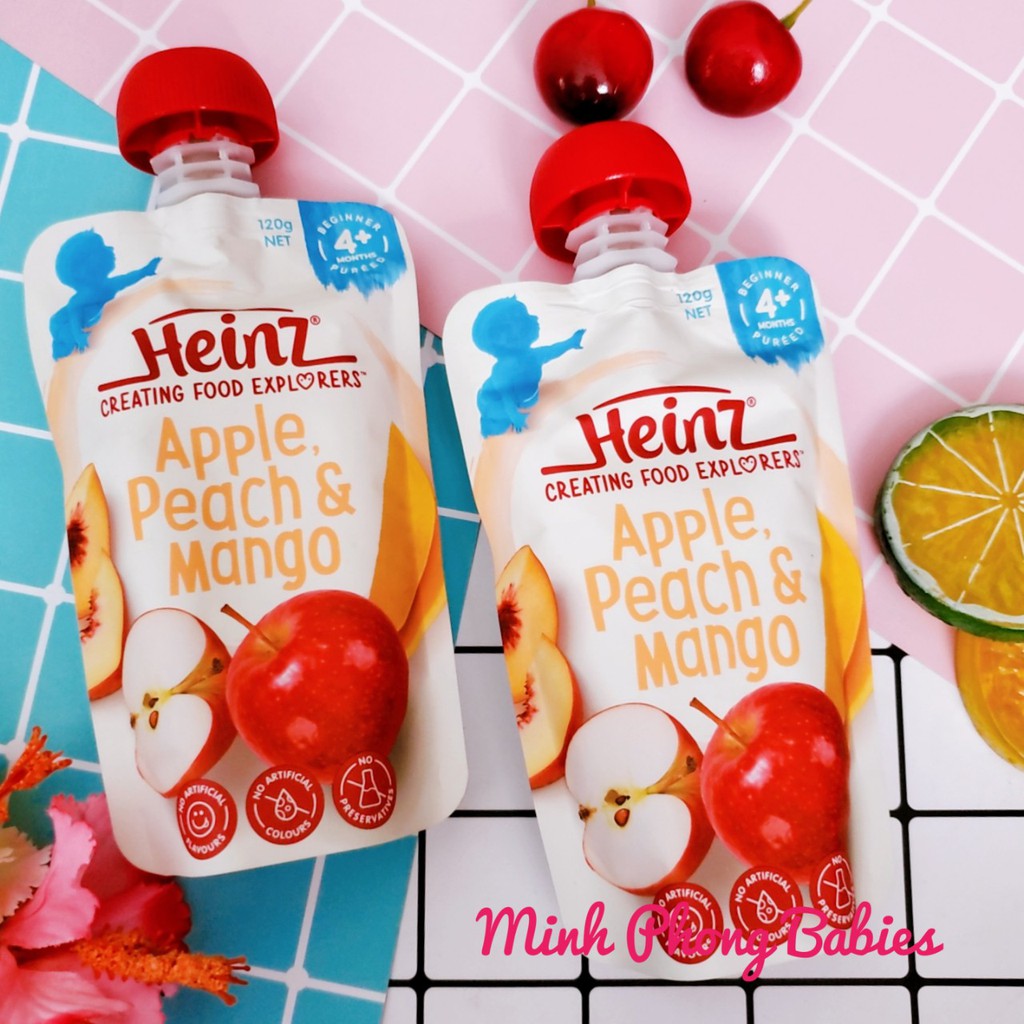 [Nhiều Vị] Trái Cây Nghiền Heinz Cho Bé 4M+