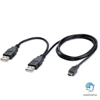 Cáp sạc , chuyển đổi dữ liệu 2 cổng USB 2.0 Type A sang đầu USB 2.0 Mini 5-pin Type B