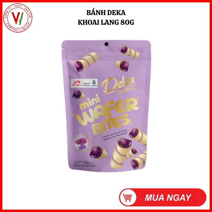 [Nhập khẩu Indonesia] Bánh quế Deka Khoai Lang 80g - GIÒN TAN kết hợp vị  NGUYÊN CHẤT của Khoai Lang