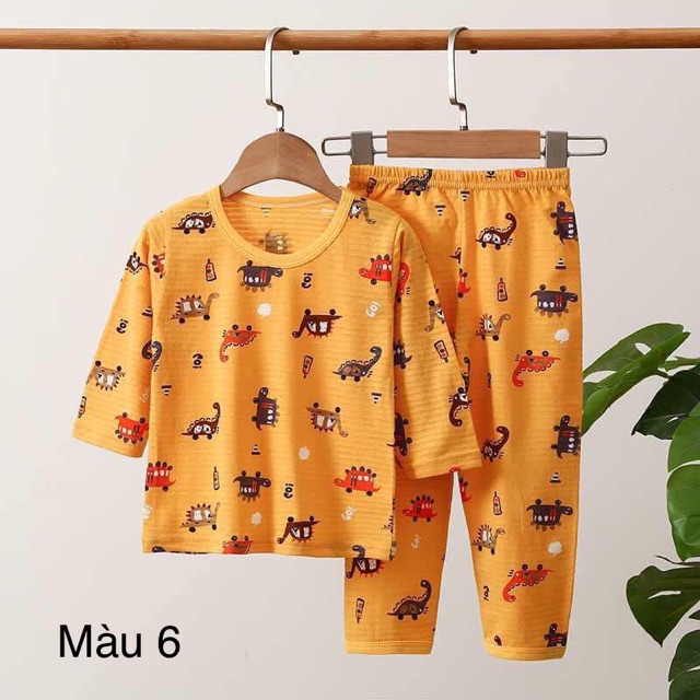 Bộ cotton tre Quảng Châu dài tay cho bé trai/bé gái 8-20kg (Màu 5-10 )