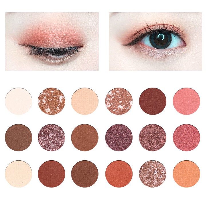 Phấn mắt nhũ lì 18 ô nude beauty nội địa trung