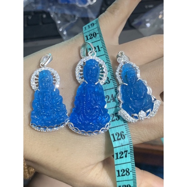 Mặt dây chuyền Phật bà xanh dương đẹp đá nhân tạo bạc ta NGỌC MẬU