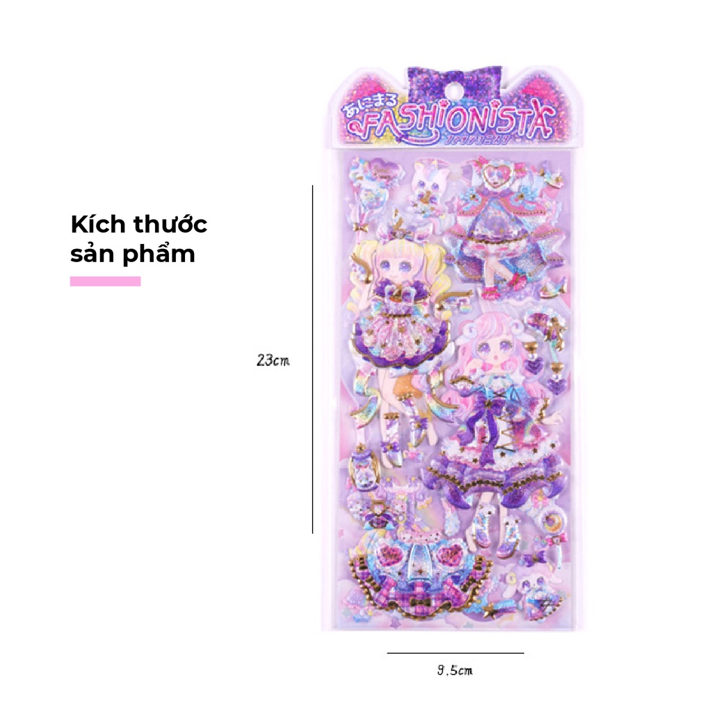 Set sticker hình dán công chúa cho bé fesson, Sticker 3d trang trí sáng tạo