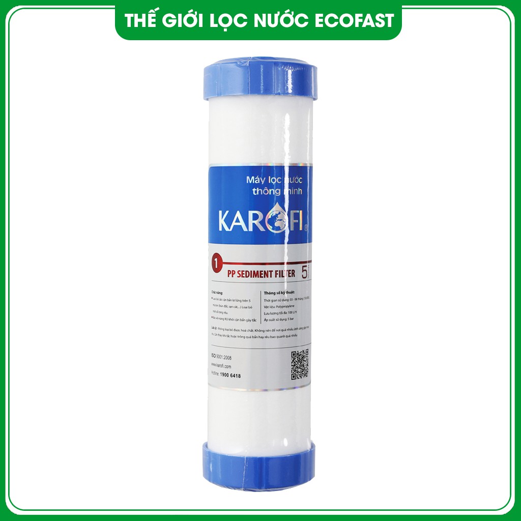 [Lõi Số 1 Karofi] Lõi Lọc Thô Karofi PP 5 Micron 100% Chính Hãng - THế Giới Lọc Nước Ecofast