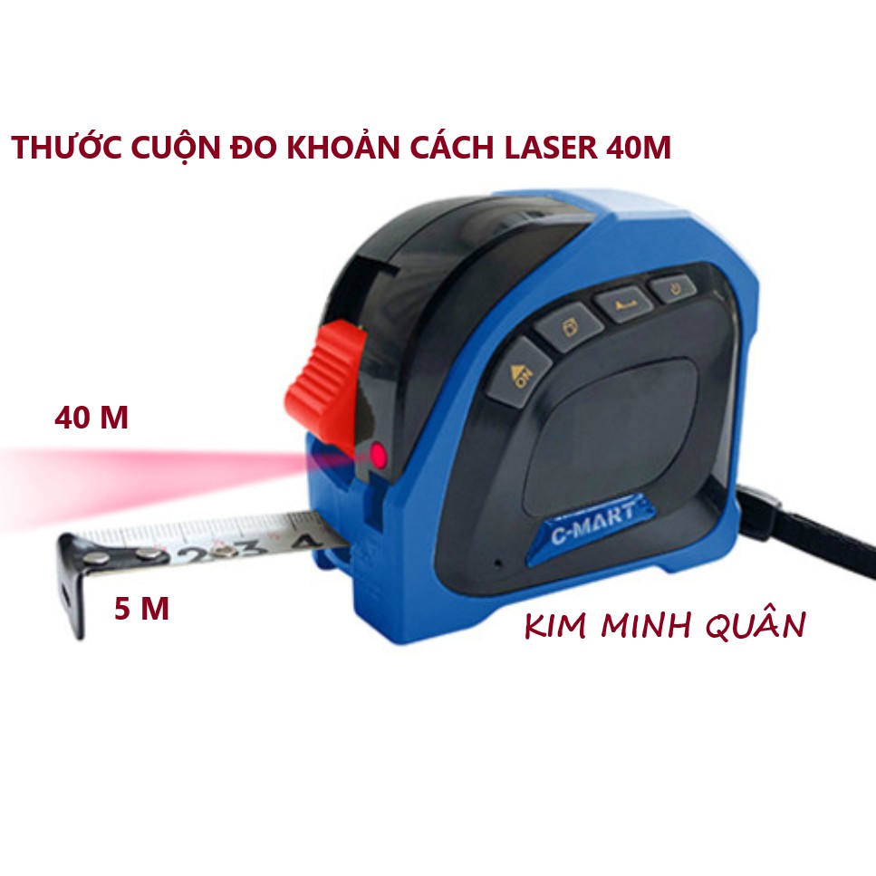 Thước Cuộn Đo Khoản Cách Laser 40m + Thước Kéo 5m D0028B CMART