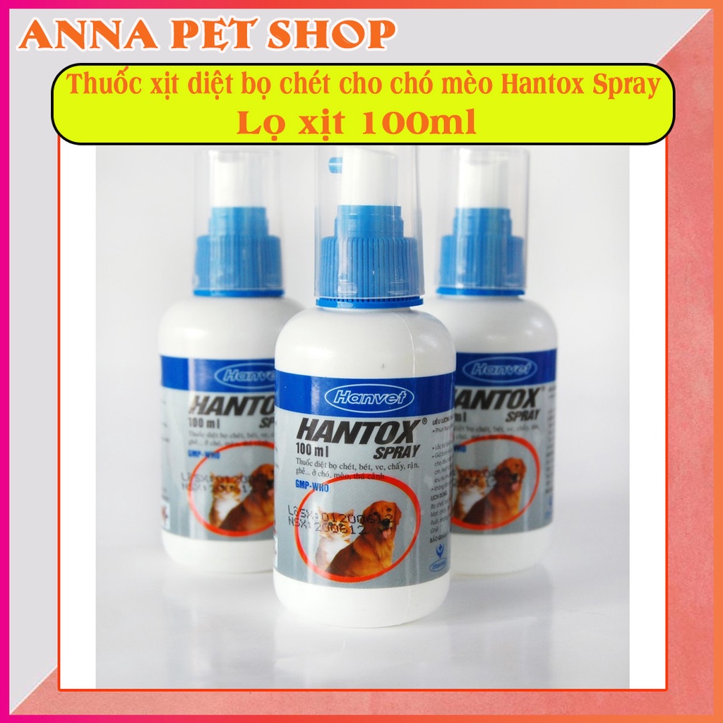 Thuốc xịt diệt bọ chét cho chó mèo Hantox Spray 100ml