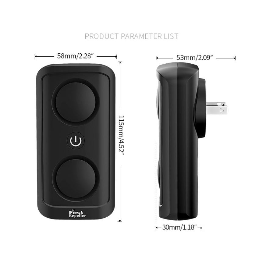 Máy đuổi chuột côn trùng bằng sóng siêu âm hiệu quả tức thời PEST REPELLER 200m² ❤️Hanrui Offical❤️