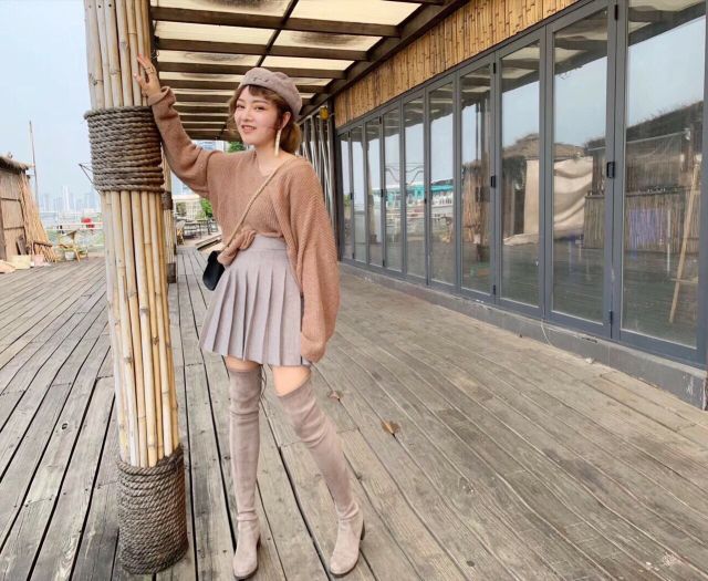 Chân váy len xếp li hàng Quảng Châu | BigBuy360 - bigbuy360.vn