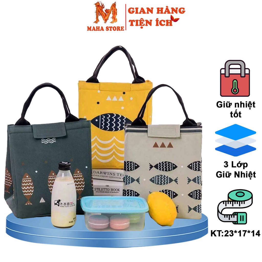 Túi Đựng Cơm -Túi Giữ Nhiệt Văn Phòng Giữ Nhiệt Đa Năng Hình Cá Chống Thấm Cao Cấp Giữ Nhiệt Tốt Có Quai Xách Tiện Dụng