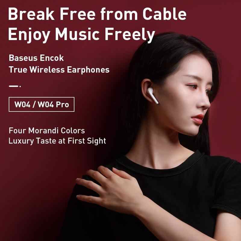Tai nghe bluetooth thông minh Baseus Encock W04 Pro chống nước trang bị Bluetooth 5.0, sạc không dây chuẩn Qi
