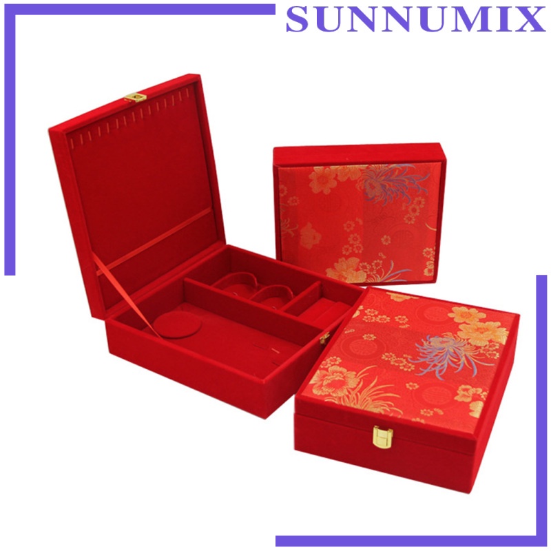 Hộp Nhung Đỏ Đựng Trang Sức Trưng Bày Sang Trọng