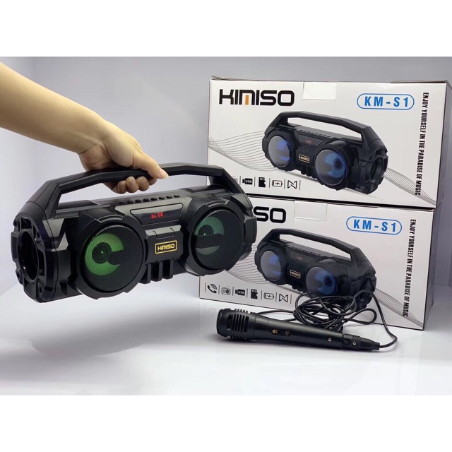 LOA BLUETOOTH  KIMISO S1 KÈM MIC MHE MHẠC HÁT KARAOKE SIÊU TIỆN DỤNG